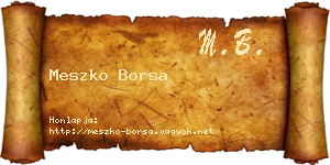 Meszko Borsa névjegykártya